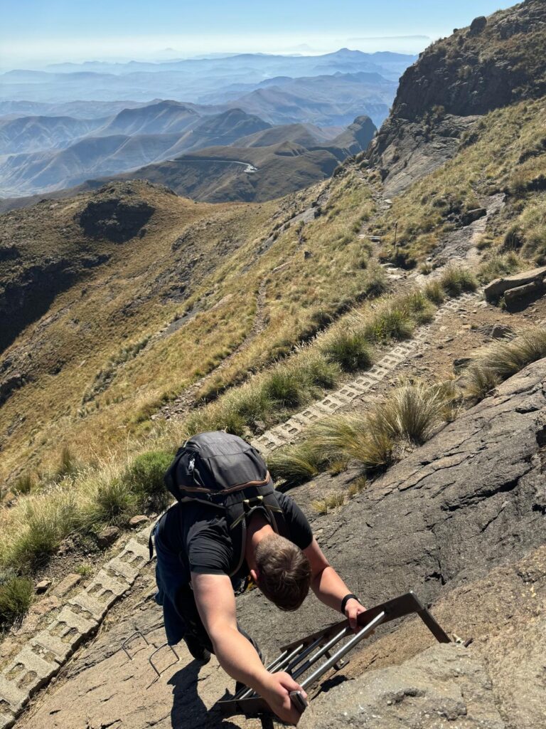 Sentinel Peak Hike Drakensberg Chain ladder